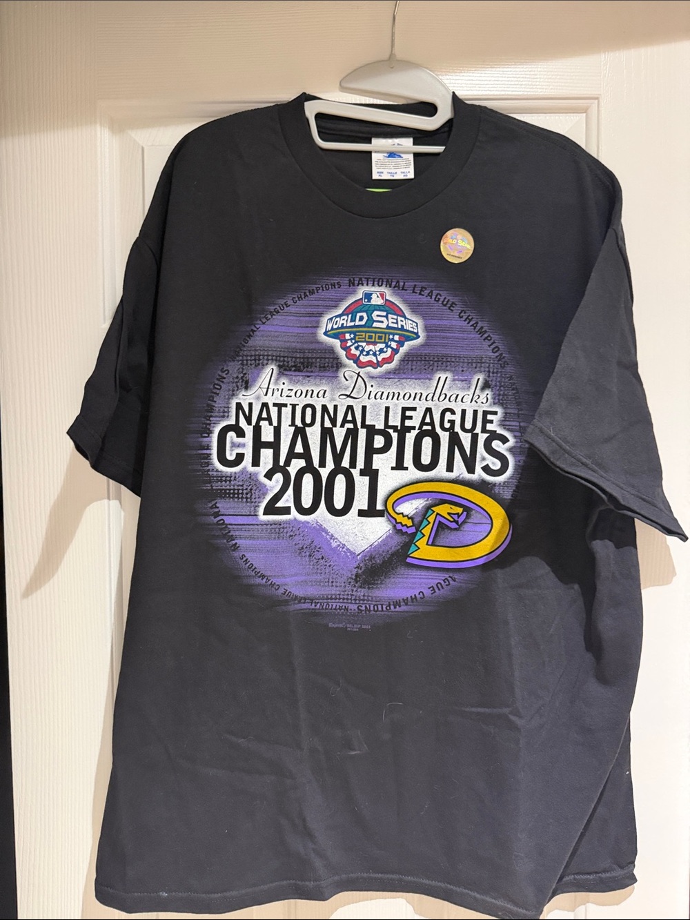 Sport-Tek Black Short Sleeve Tee with Purple and Yellow Diamondbacks Graphic